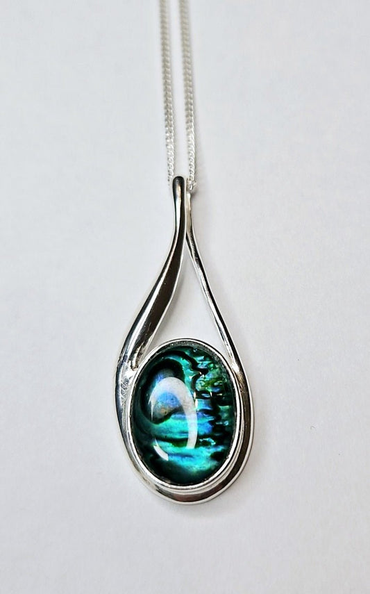 Sally Courage Collection Sterling Silver & Paua Shell Necklace - Stellify