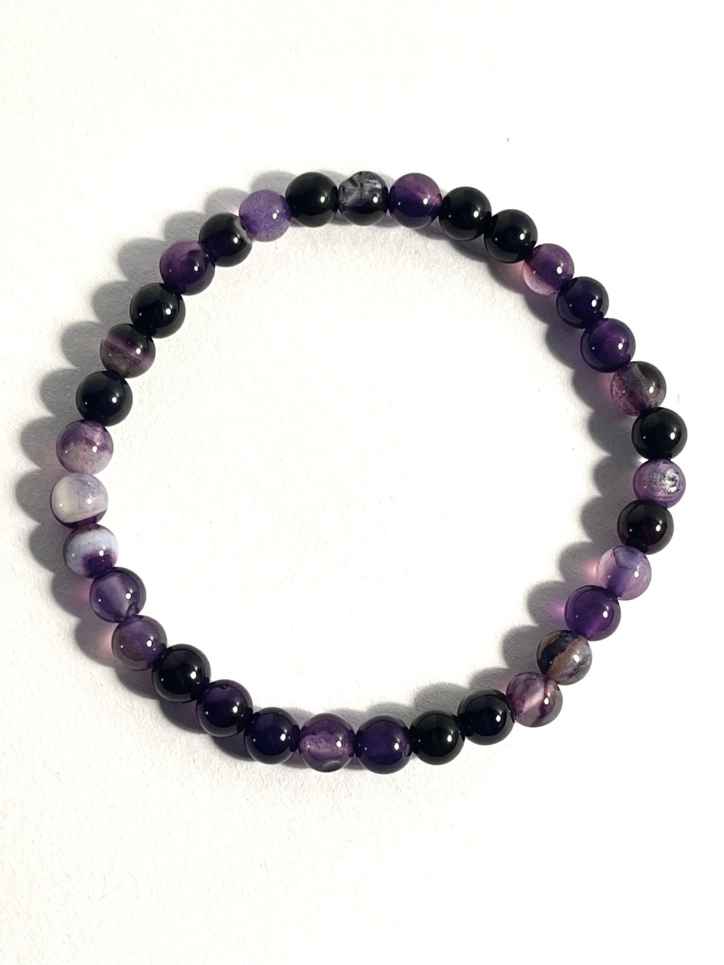 Amethyst Beaded Stretch Bracelet - Stellify