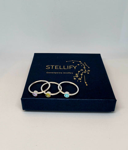 Celebration- Birth Stone Stacking Ring - Stellify