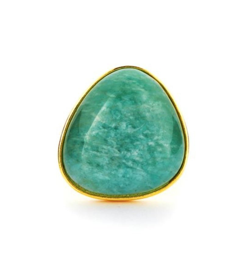 Gold Plated Amazonite Ring - Stellify