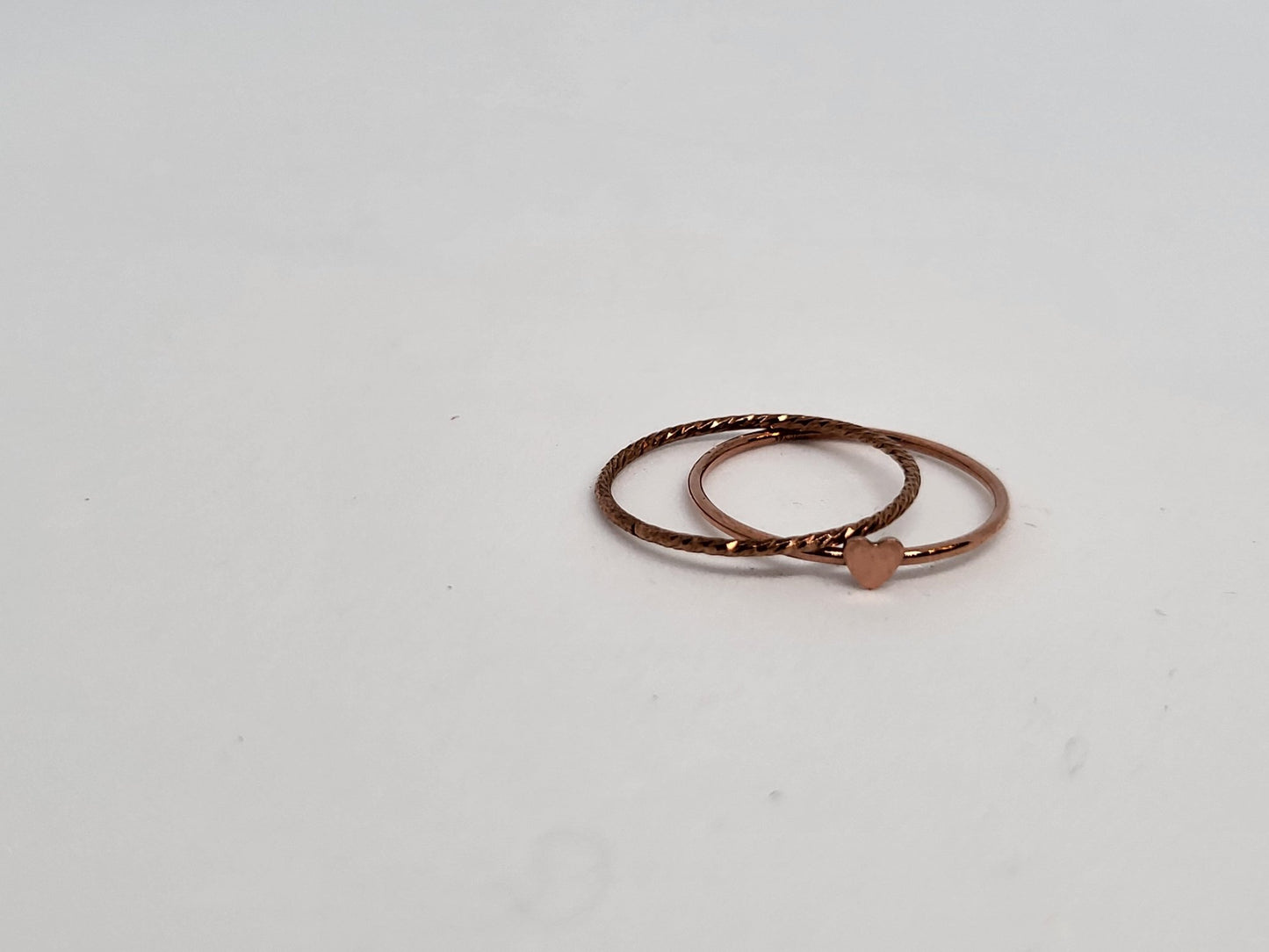 Heart Stacker and Hammered Stacking Ring Set - Stellify