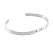 Personalised handstamped bangle Sterling Silver - Stellify