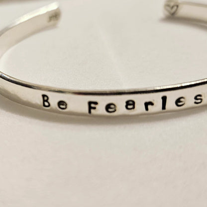 Personalised handstamped bangle Sterling Silver - Stellify