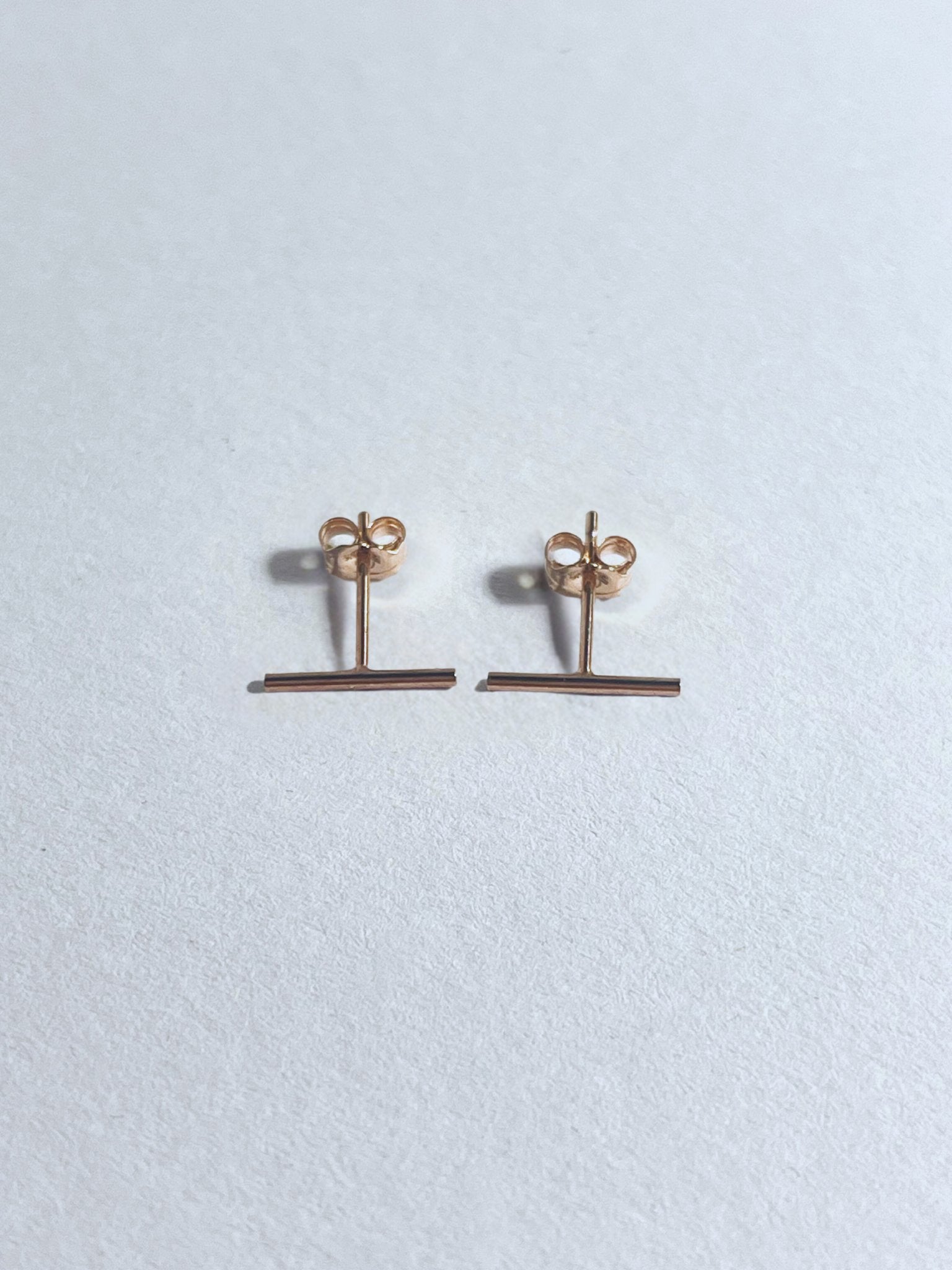 Rose Gold Filled Bar Stud Earrings - Stellify