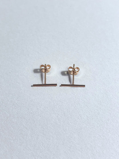 Rose Gold Filled Bar Stud Earrings - Stellify