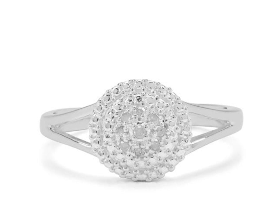 Round Cluster Ring with 0.2 cts White Diamond Pave - Stellify