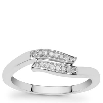 Sterling Silver 0.2cts White Diamond Pave Twist Ring - Stellify