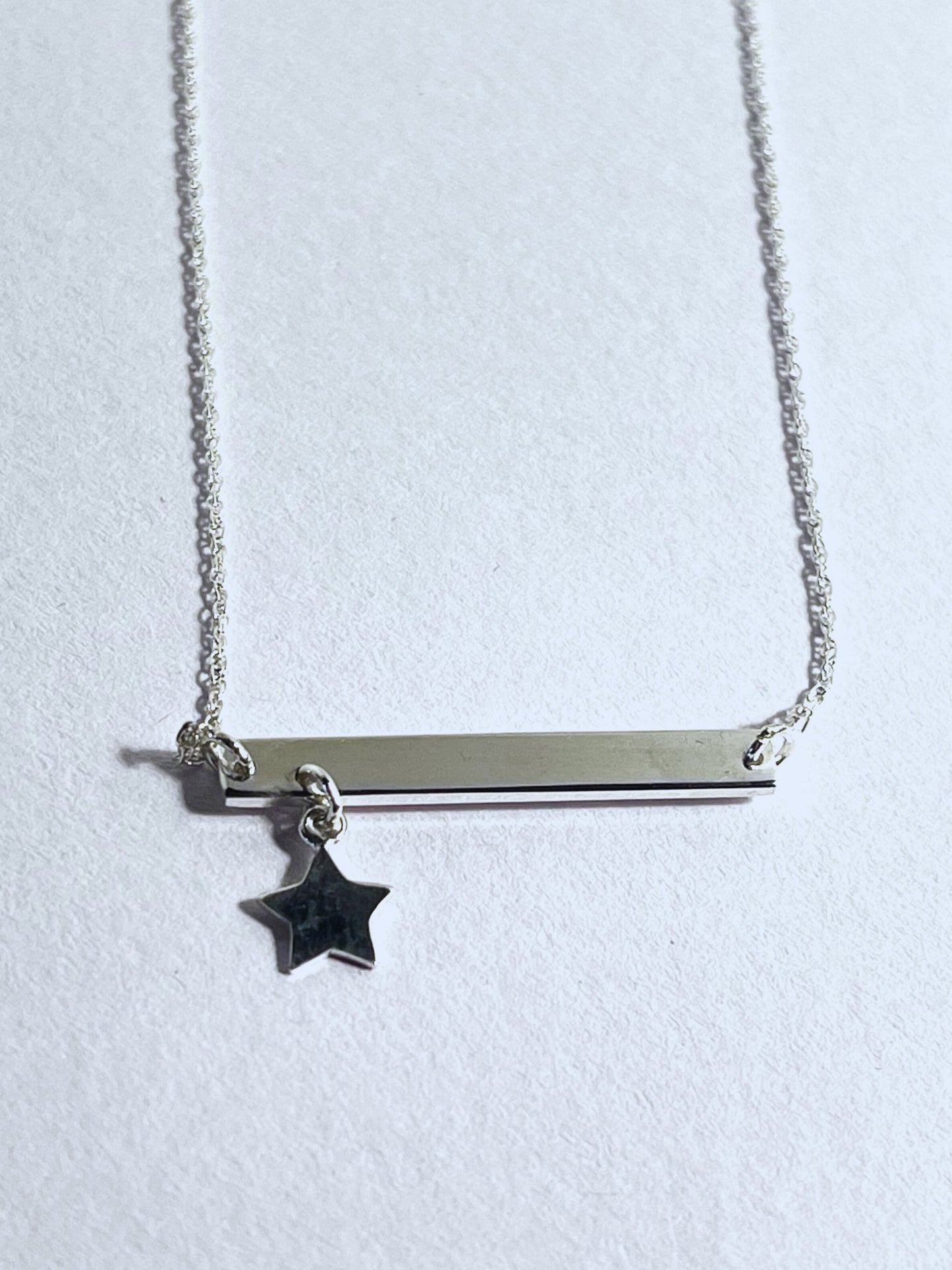 Sterling Silver Bar and Star Stellify Signature Collection Pendant Necklace - Stellify