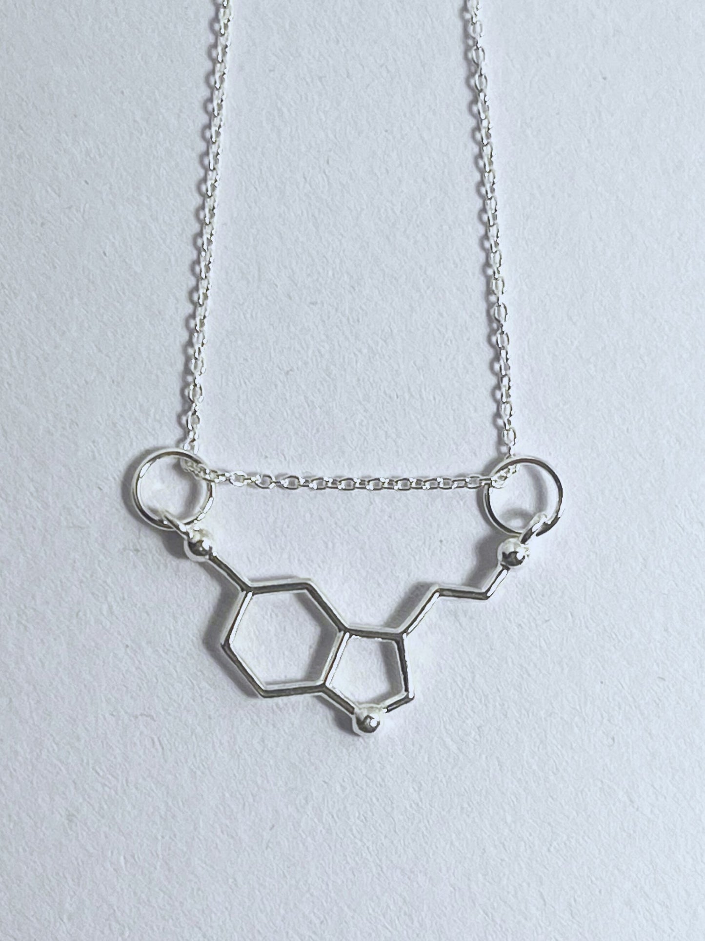 Sterling Silver Dopamine 'Be Happy' Pendant Necklace - Stellify
