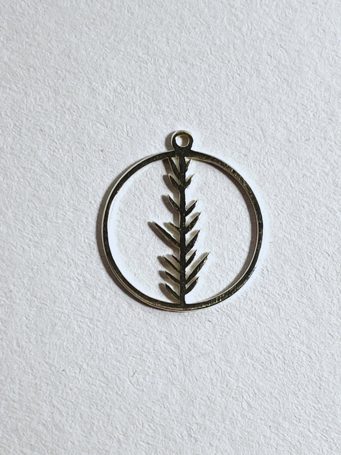 Sterling Silver Fern Leaf Hoop Charm - Stellify