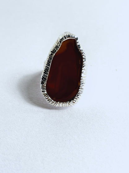 Sterling Silver Organic Carnelian Statement Ring - Stellify