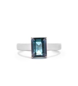 Sterling Silver Topaz 2ct Brazilian Marambaia Teal Topaz Ring - Stellify