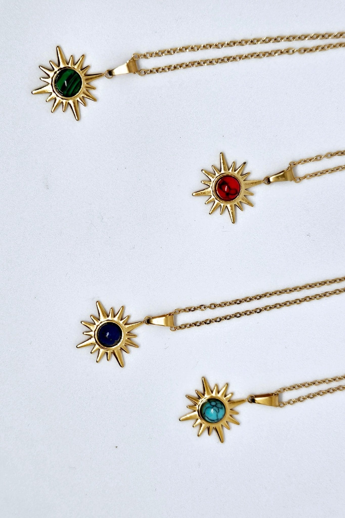 Vega Gold Star Necklace with Lapis Lazuli stone - Stellify